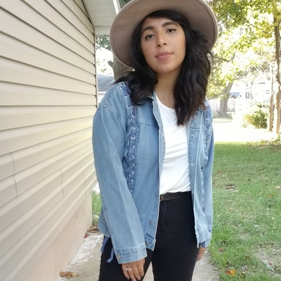 𝙇𝘼𝙎𝙏 𝙊𝙉𝙀 | CROSS MY HEART DENIM BLUE JACKET - Picture 8 of 11